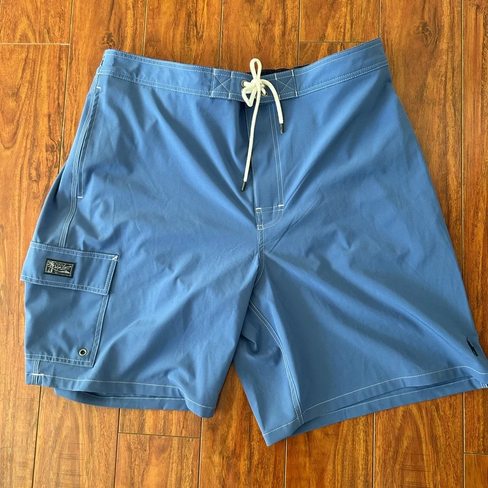 NWT Polo by Ralph Lauren 8-1/2-Inch Kailua Classic-Fit Blue Swim Trunks Sz XXL